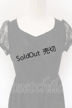 画像2: Ank Rouge / 総レースパフスリーブフワンピース  クロ O-25-01-31-1043-CA-OP-IG-OS