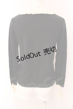 画像2: axes femme POETIQUE / バイカラーフリルニット M 黒 O-25-01-31-1004-AX-TO-SZ-OS