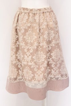 画像2: axes femme / オーナメント柄タックスカート  ベージュ O-25-01-31-1057-AX-SK-IG-ZI