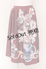 axes femme / 薔薇パネル柄ジャガードスカート F ワイン O-25-01-31-1059-AX-SK-SZ-ZT009