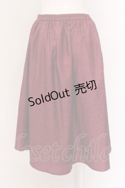 画像2: axes femme / 薔薇パネル柄ジャガードスカート F ワイン O-25-01-31-1059-AX-SK-SZ-ZT009