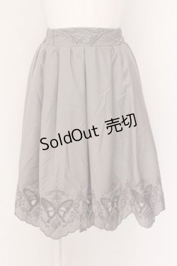 画像1: axes femme POETIQUE / 蝶柄透かし刺繍スカート M グレー O-25-01-31-1065-AX-SK-OW-ZY