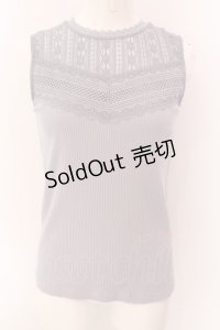 axes femme POETIQUE / レースビスチェ切換タンク M サックス O-25-01-31-1007-AX-TO-SZ-OS