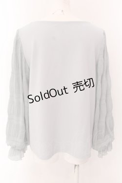 画像2: axes femme / ギャザー袖切替トップス M ミントブルー O-25-01-31-1008-AX-TO-OW-OS