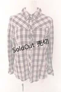 axes femme / チェックシャツ  パープル O-25-01-31-1011-AX-BL-SZ-OS
