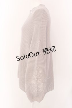 画像2: axes femme / 袖刺繍ニット  ピンクベージュ O-25-01-31-1012-AX-TO-IG-OS