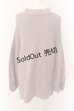 画像3: axes femme / 袖刺繍ニット  ピンクベージュ O-25-01-31-1012-AX-TO-IG-OS