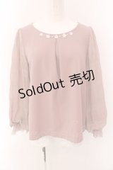 axes femme / ギャザー袖切替トップス M ピンク O-25-01-31-1013-AX-TO-OW-OS