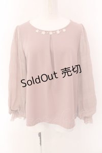 axes femme / ギャザー袖切替トップス M ピンク O-25-01-31-1013-AX-TO-OW-OS
