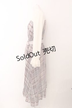 画像2: 【SALE】axes femme POETIQUE /チェックベロアシフォンワンピ M パープル O-25-01-31-1017-AX-OP-SZ-ZT183