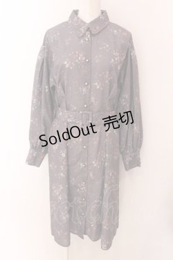 画像1: axes femme POETIQUE / ヴィンテージベリーシャツワンピース  チャコール O-25-01-31-1019-AX-OP-IG-OS