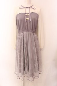 axes femme POETIQUE / チュールデザインチャイナワンピース M ラベンダー O-25-01-31-1020-AX-OP-OW-OS