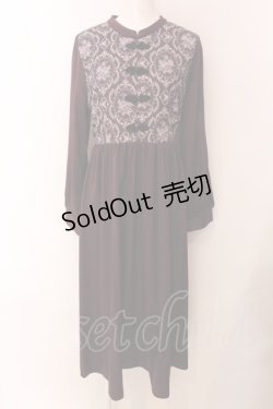 画像1: axes femme / チャイナ×オーナメント柄ワンピース F ワイン O-25-01-31-1027-AX-OP-OW-OS