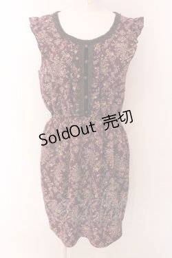 画像1: axes femme / アラベスク柄ノースリーブワンピース  パープル O-25-01-31-1031-AX-OP-IG-OS