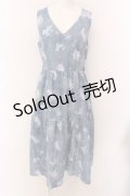 axes femme POETIQUE / リボン付アイスクリスタルワンピース  ブルーグレー O-25-01-31-1035-AX-OP-IG-OS