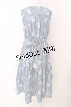 画像2: axes femme POETIQUE / リボン付アイスクリスタルワンピース  ブルーグレー O-25-01-31-1035-AX-OP-IG-OS