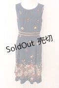 axes femme / ドライフラワー柄ワンピース M ネイビー O-25-01-31-1038-AX-OP-IG-OS