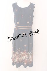 axes femme / ドライフラワー柄ワンピース M ネイビー O-25-01-31-1038-AX-OP-IG-OS