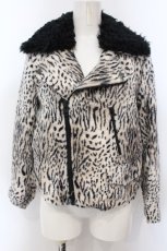 画像1: 【SALE】Candy Stripper / 総柄ファーライダース 2 ベージュ O-25-01-31-2062-PU-JA-OW-ZT010 (1)