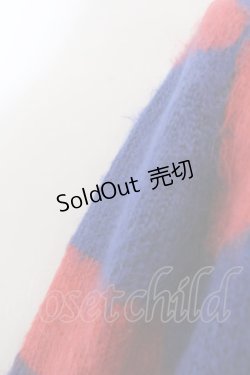 画像2: Candy Stripper / ボーダーモヘアニット 2 レッド×ブルー O-25-01-31-2065-PU-TO-OW-ZT007