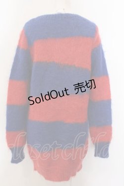 画像3: Candy Stripper / ボーダーモヘアニット 2 レッド×ブルー O-25-01-31-2065-PU-TO-OW-ZT007