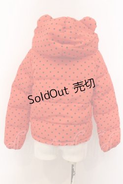 画像2: 【SALE】Candy Stripper / ドットくまみみダウン 2 アカ O-25-01-31-2066-PU-CO-OW-ZT028