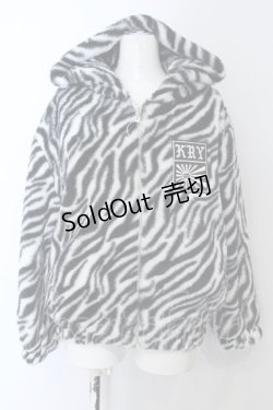画像1: 【SALE】KRY CLOTHING / 「DOUBUTSU BZ」ファーブルゾン - ブラック×ホワイト O-25-01-31-2007-EL-CO-OW-ZT014