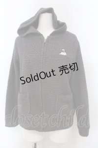 Candy Stripper / おばけワッペンボアパーカー 2 グレー O-25-01-31-2009-PU-TO-IG-ZT014