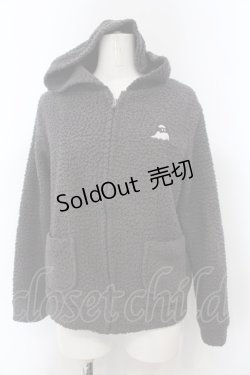 画像1: Candy Stripper / おばけワッペンボアパーカー 2 グレー O-25-01-31-2009-PU-TO-IG-ZT014