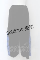 NieR Clothing / 厚手ベロア2WAY SIDE ZIP WIDE PANTS パンツ  【MONOGRAM】ブラックｘブルー O-25-01-31-2002-PU-PA-YM-ZT008