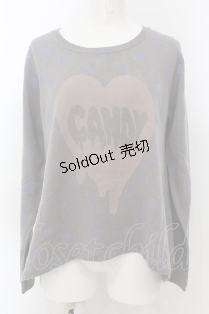 画像1: 【SALE】Candy Stripper / ハートドットニットソー 2 グレー O-25-01-31-2010-PU-TO-IG-ZT041 (1)