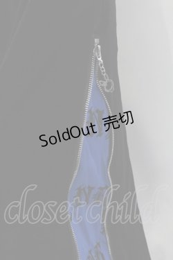 画像2: NieR Clothing / 厚手ベロア2WAY SIDE ZIP WIDE PANTS パンツ  【MONOGRAM】ブラックｘブルー O-25-01-31-2002-PU-PA-YM-ZT008