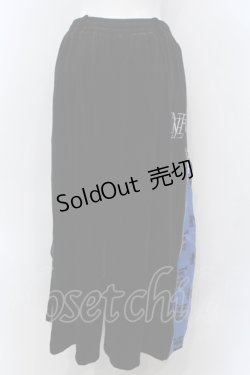 画像3: NieR Clothing / 厚手ベロア2WAY SIDE ZIP WIDE PANTS パンツ  【MONOGRAM】ブラックｘブルー O-25-01-31-2002-PU-PA-YM-ZT008