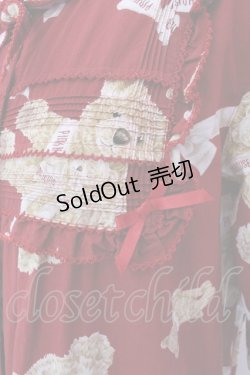 画像3: PINK HOUSE / リボンテディちゃんのティアードワンピース  アカ O-25-02-04-049-LO-OP-IG-OS