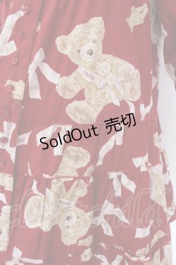 画像4: PINK HOUSE / リボンテディちゃんのティアードワンピース  アカ O-25-02-04-049-LO-OP-IG-OS