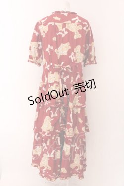 画像6: PINK HOUSE / リボンテディちゃんのティアードワンピース  アカ O-25-02-04-049-LO-OP-IG-OS