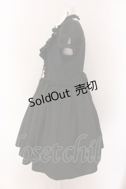 画像4: MARBLE / ブラウス付き風編み上げロマンティックワンピース  ブラック×ホワイト O-25-02-04-004-GO-OP-IG-OS