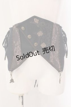 画像1: OZZ ANGELO / ローズ刺繍ナナメスナップボタンコルセット  ネイビー×ブラウン O-25-02-04-072-OO-ZA-IG-OS