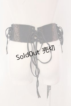 画像5: OZZ ANGELO / ローズ刺繍ナナメスナップボタンコルセット  ネイビー×ブラウン O-25-02-04-072-OO-ZA-IG-OS