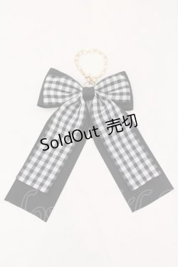 画像1: m petit by misako / AMリボンバッグチャーム  クロギンガム O-25-02-04-091-LO-ZA-OW-OS