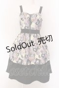axes femme POETIQUE / ナイトメアー・ビフォア・クリスマス/ツギハギ風ワンピース M マルチ O-25-02-04-016-AX-OP-OW-OS