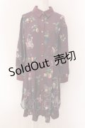 axes femme POETIQUE / ラ レコルト柄シャツワンピース M ワイン O-25-02-04-020-AX-OP-OW-OS