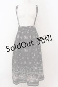 axes femme / すみれ柄サス付スカート M クロ O-25-02-07-029-AX-SK-OW-ZY