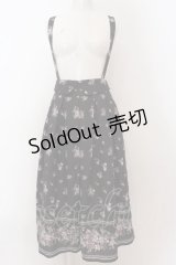axes femme / すみれ柄サス付スカート M クロ O-25-02-07-029-AX-SK-OW-ZY