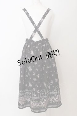 画像4: axes femme / すみれ柄サス付スカート M クロ O-25-02-07-029-AX-SK-OW-ZY