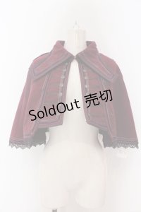 Ozz oneste / 薔薇刺繍ナポレオンケープ  ワイン O-25-02-07-035-OO-JA-OW-OS