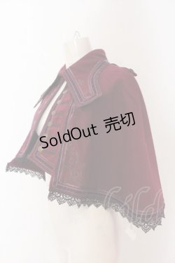 画像2: Ozz oneste / 薔薇刺繍ナポレオンケープ  ワイン O-25-02-07-035-OO-JA-OW-OS