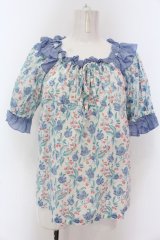 Jane Marple / Celiaとピンチェックのブラウス M ブルー系 O-25-02-07-040-JM-BL-OW-OS