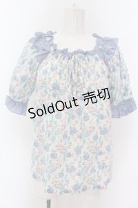 Jane Marple / Celiaとピンチェックのブラウス M ブルー系 O-25-02-07-040-JM-BL-OW-OS