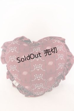 画像1: 【SALE】m petit by misako / NINA'SハートCリボン　クッション  ワイン O-25-02-07-057-LO-ZA-OW-ZT-K015